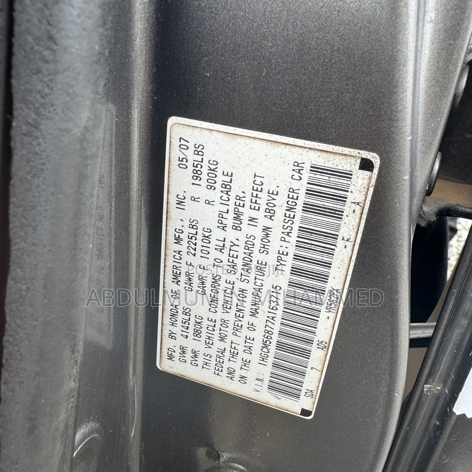 Honda Accord 2007 Gray