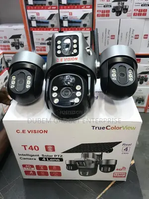 Three Lens Solar PTZ Camera (Three Lens Rotating) T34