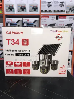 Three Lens Solar PTZ Camera (Three Lens Rotating) T34