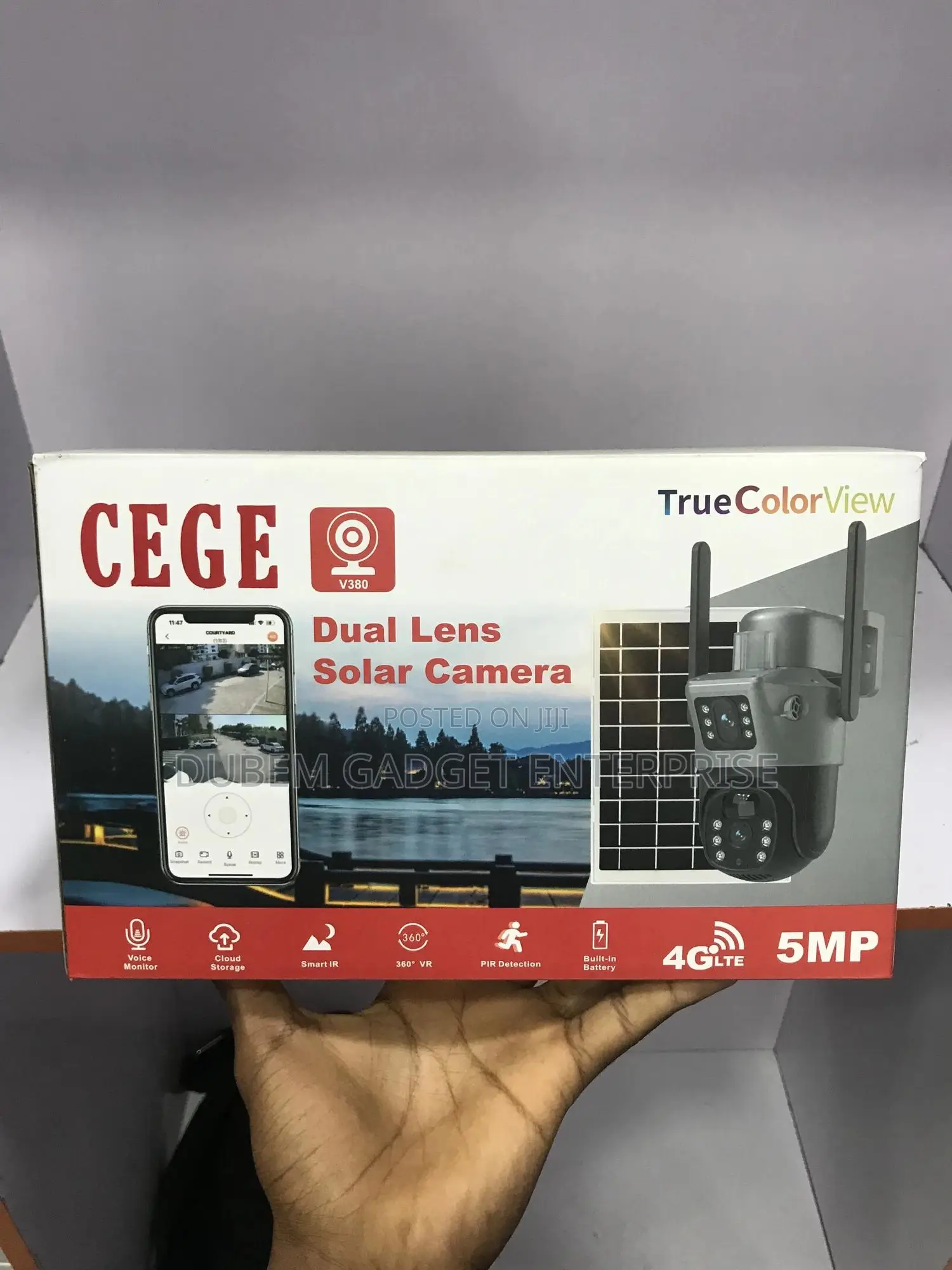 V380 Dual Lens Solar Camera