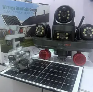 Wireless Outdoor PTZ 3 Lens 4g Solar Security CCTV Camera With Night