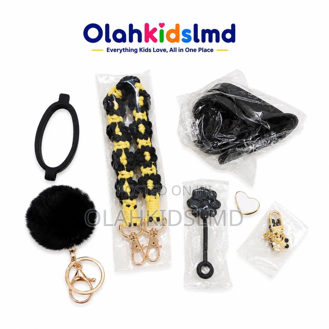 Cute Monster Keychain Rainbow Cup Charm Set