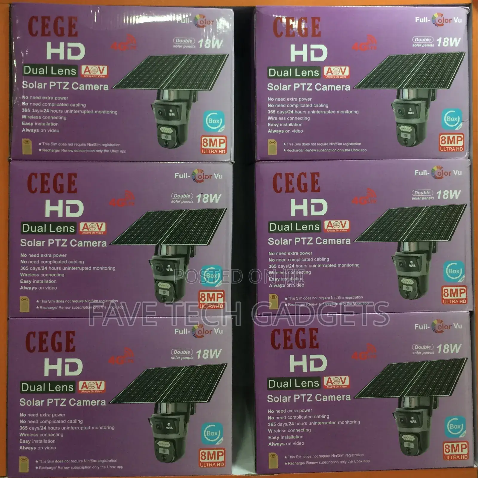 High Quality Dual-Lens Solar Camera 8mp