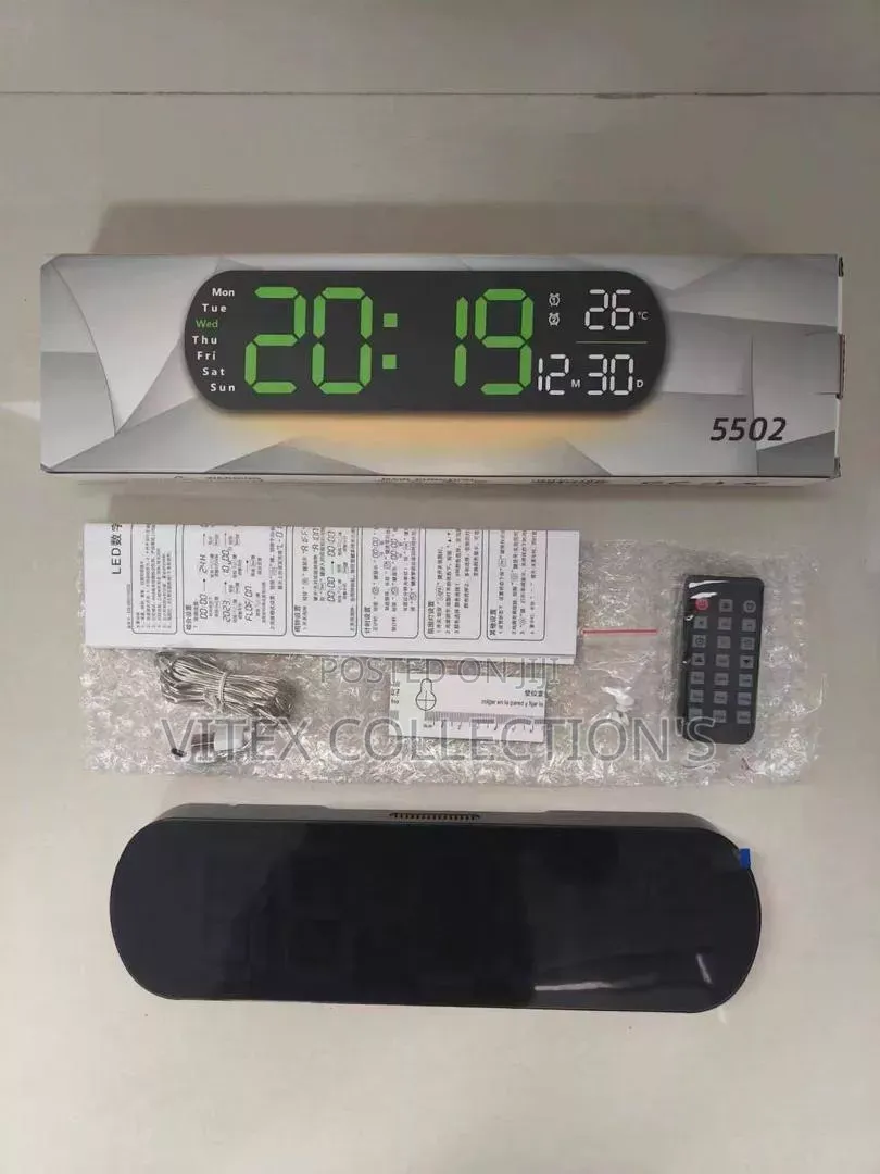 Digital Wall Clock With Remote Control