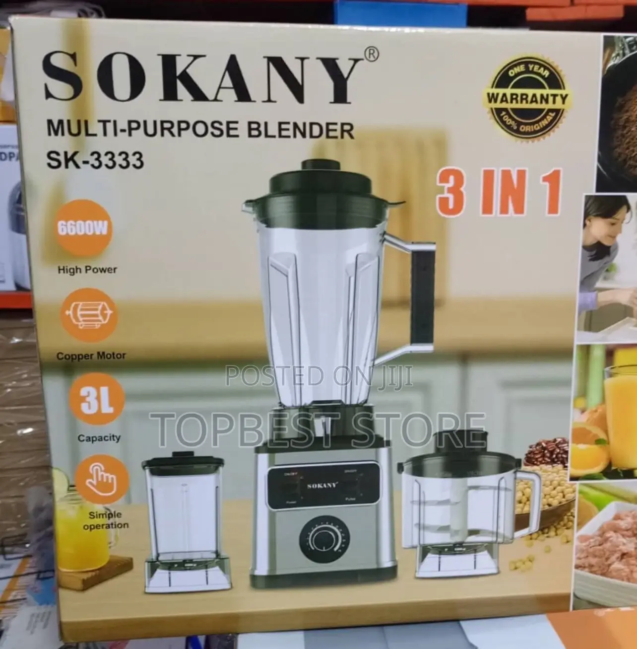 Sokany 3 in 1 Multipurpose Blender