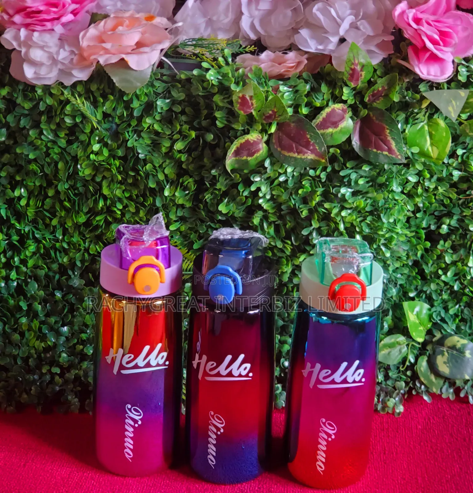 Gradient Flip-Top Reusable Water Bottle With Straw Lid