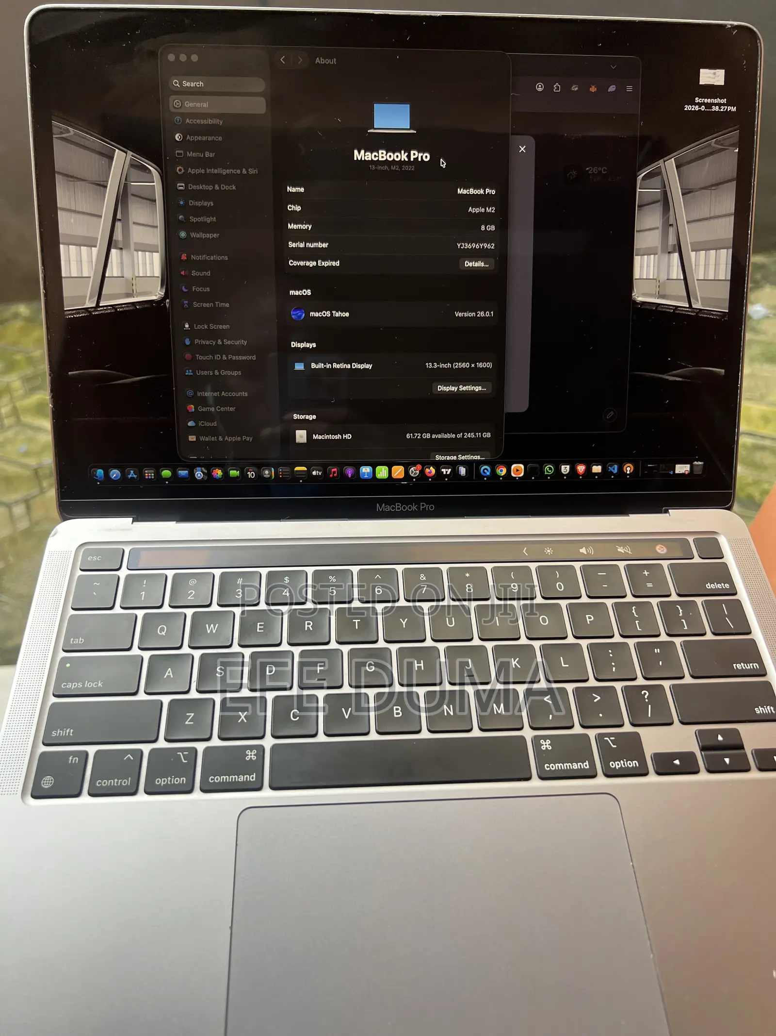 Laptop Apple MacBook Air 2022 M2 8GB Apple M2 SSD 256GB