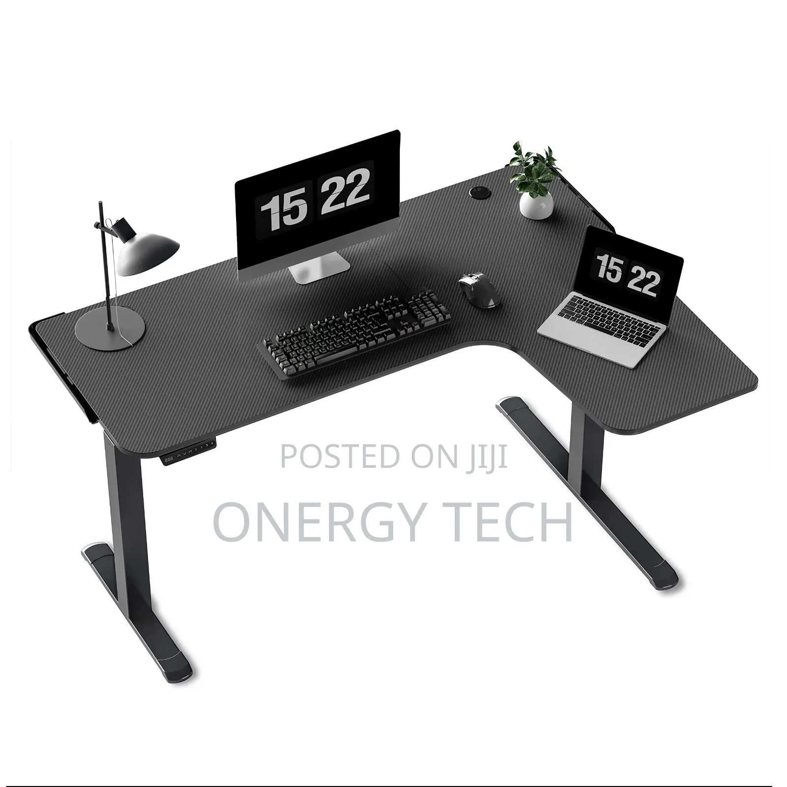 L-Shaped Adjustable Electric Sit-Stand Desk