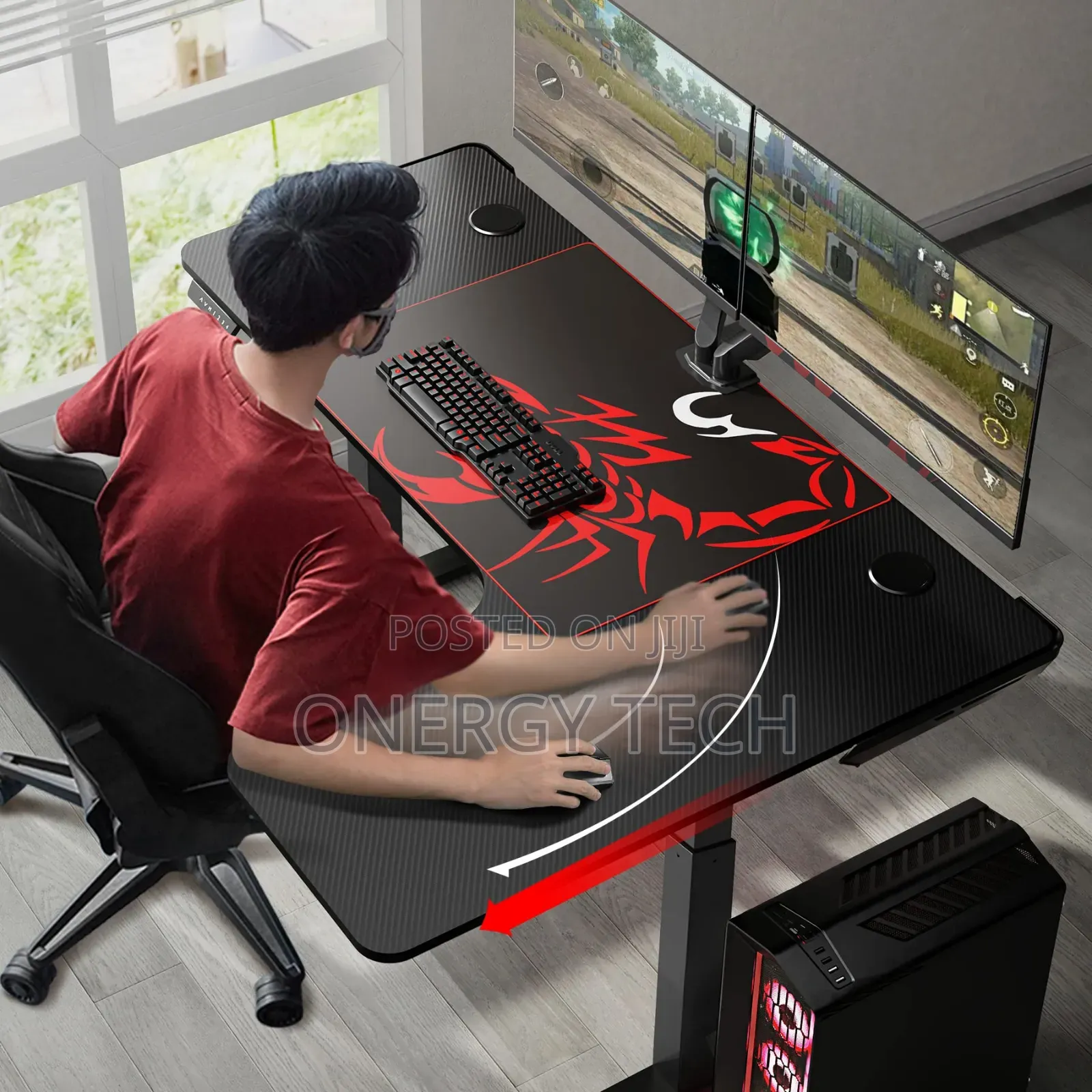 L-Shaped Adjustable Electric Sit-Stand Desk