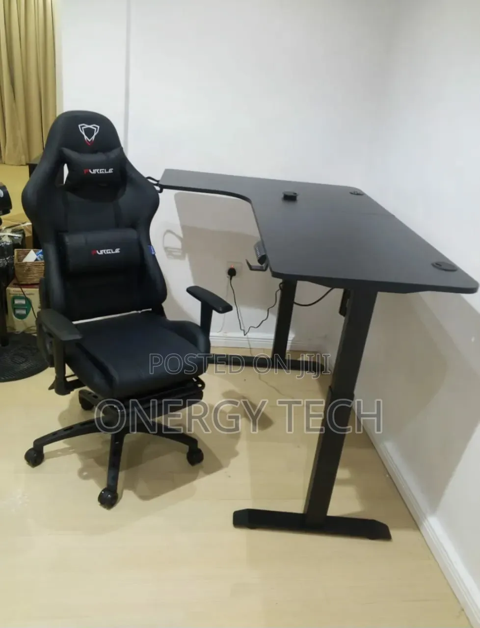 L-Shaped Adjustable Electric Sit-Stand Desk