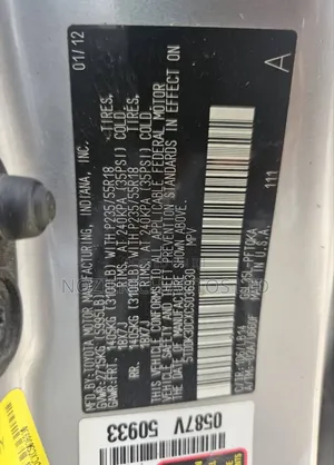 Toyota Sienna XLE 7 Passenger 2012 Silver