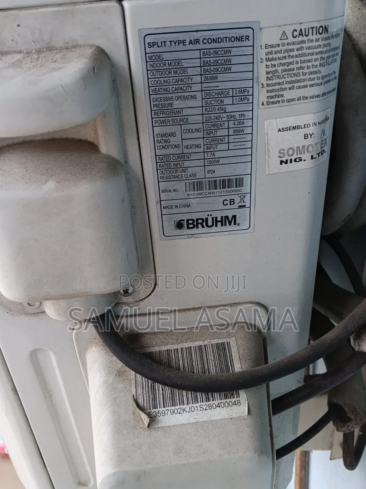 1hp Bruhm Non Inverter Ac