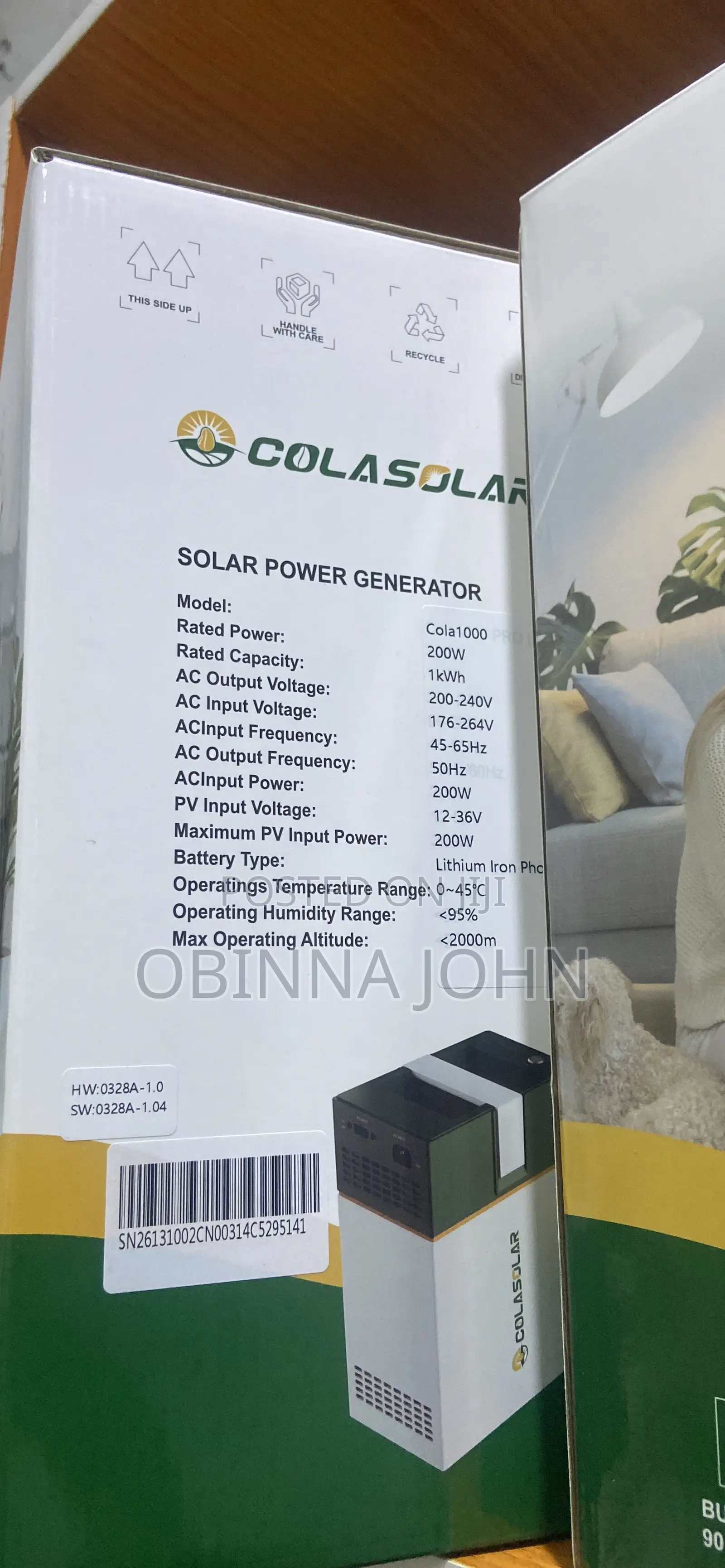 Cola1000 Solar Generator
