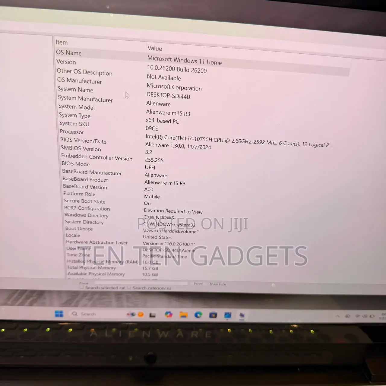 Laptop Alienware 16GB Intel Core 7 SSD 1T