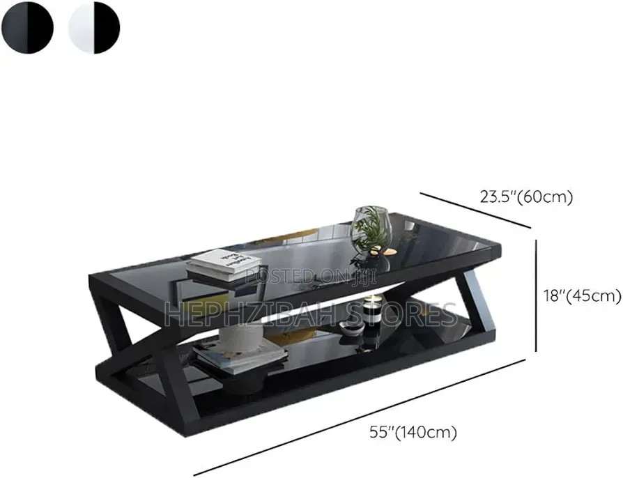Modern Aesthetic Coffee Table 2 Tier Centre Table With Storage Option