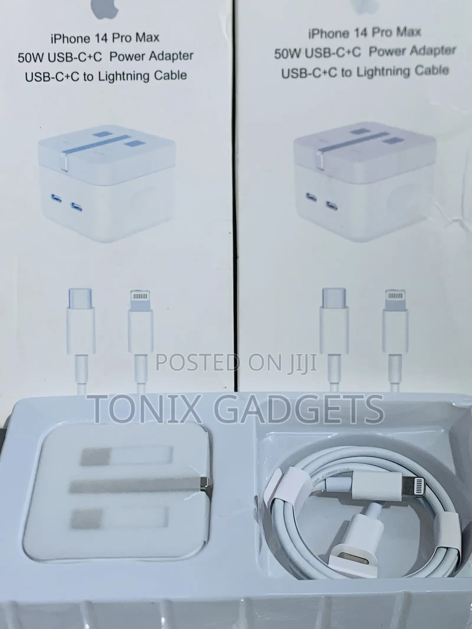 50w Usb-C+C Power Adapter and Usb-C to Lightning Cable