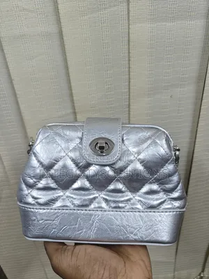 Silver Quilted Chain Handbag
