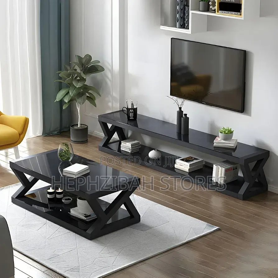 Modernluxury Tv Console Table and Centre Coffee Table With Storage