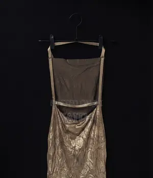 Women’S Gold Metallic Backless Mini Dress | Spaghetti Strap Party Gown