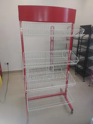4-Face Biscuit Chips Display Rack–Heavy-Duty Supermarket Display