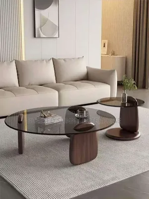 Round Aesthetic Glass 2in1 Centre Table