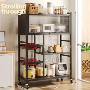 Foldable Multi-Layer Storage Rack Living Room Sofa Mobile Snack Rack