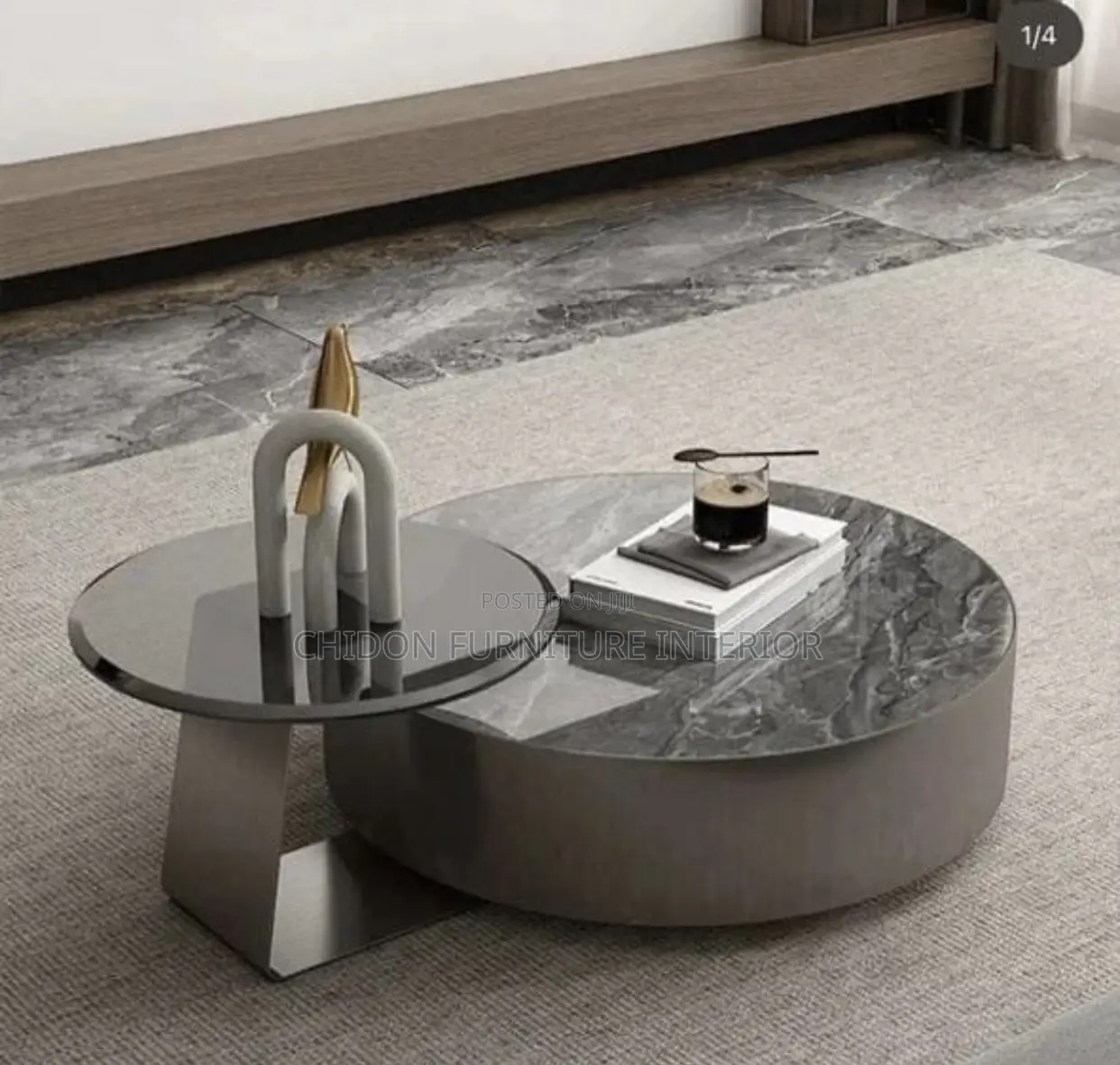 Minimalist Round Coffee Table Combination Modern 