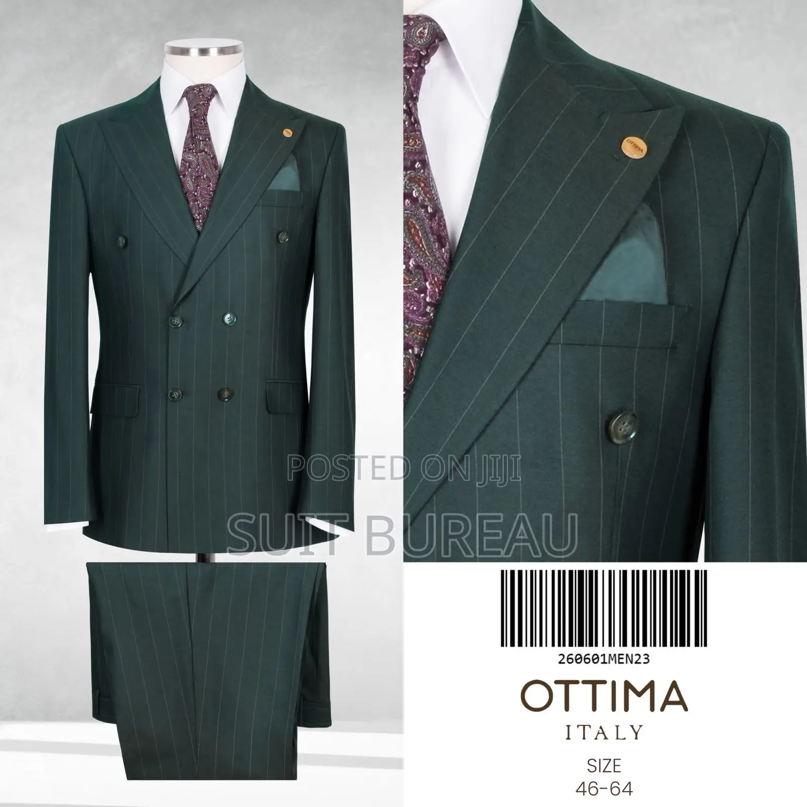 Men's Luxury Double Breasted 2 Piece Suit