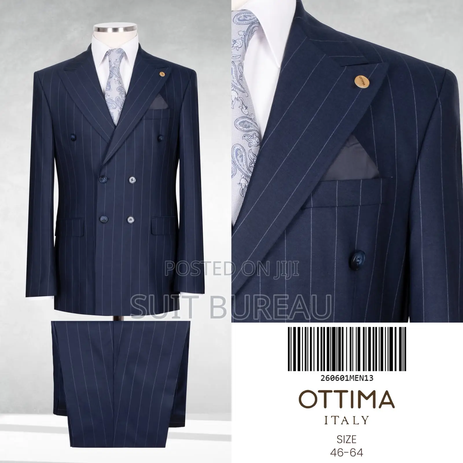 Men's Luxury Double Breasted 2 Piece Suit