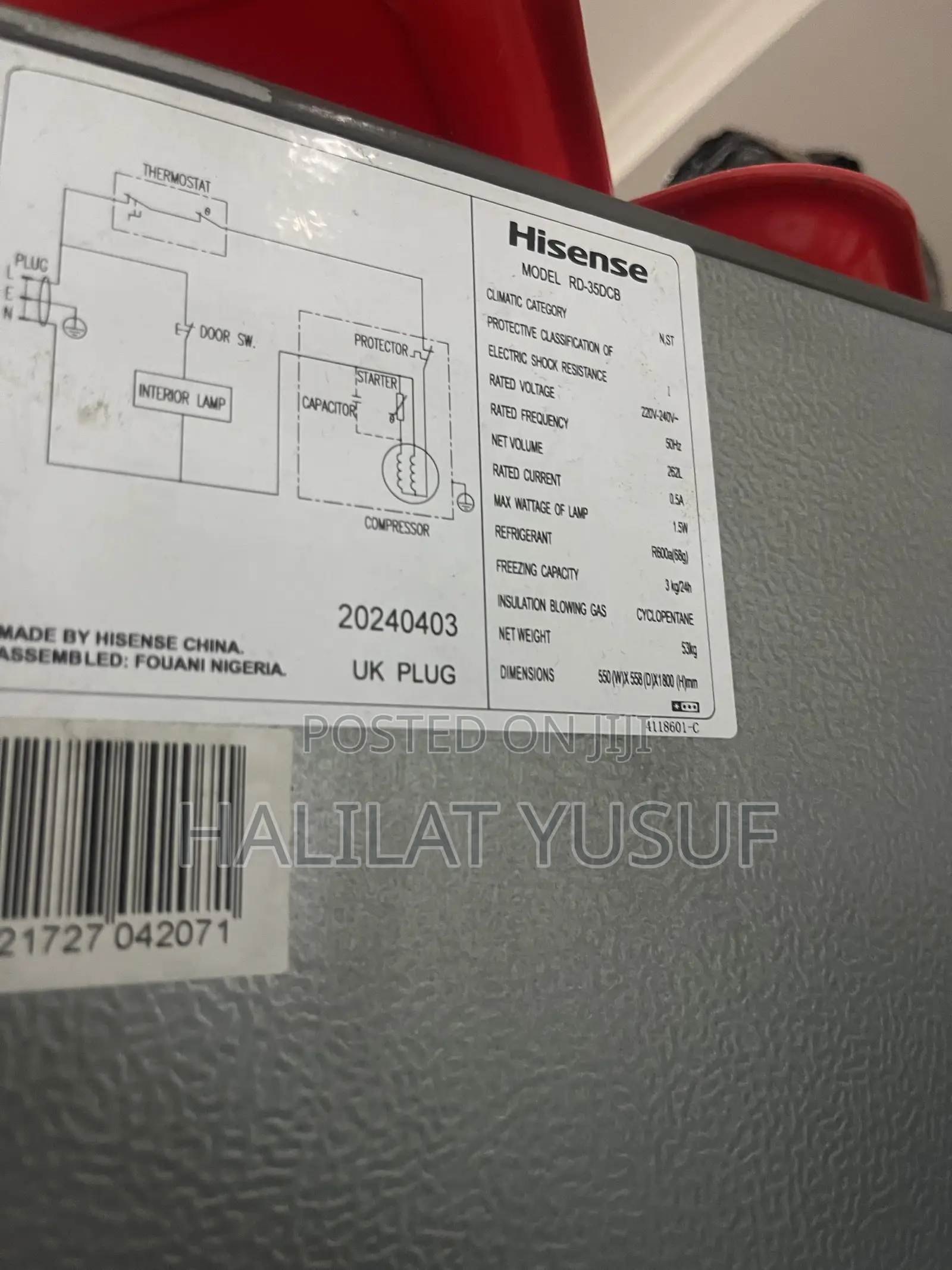Hisense Refridgerator Fridge Freezer