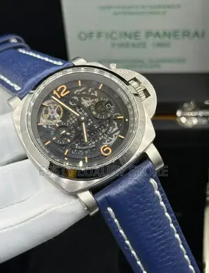 Automatic Quality Luxury Panerai Luminor Genuine Leather Wristwatch