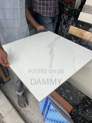 60x60 Cm Carrara White Marble-Style Floor Tile With a Glossy