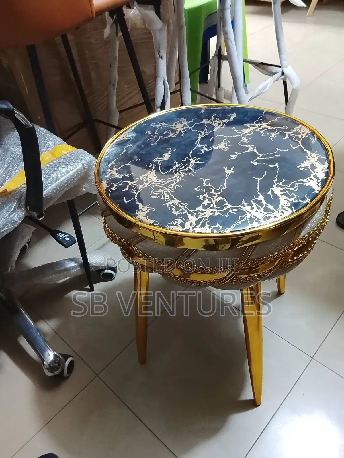 Gold Colour Side Stool