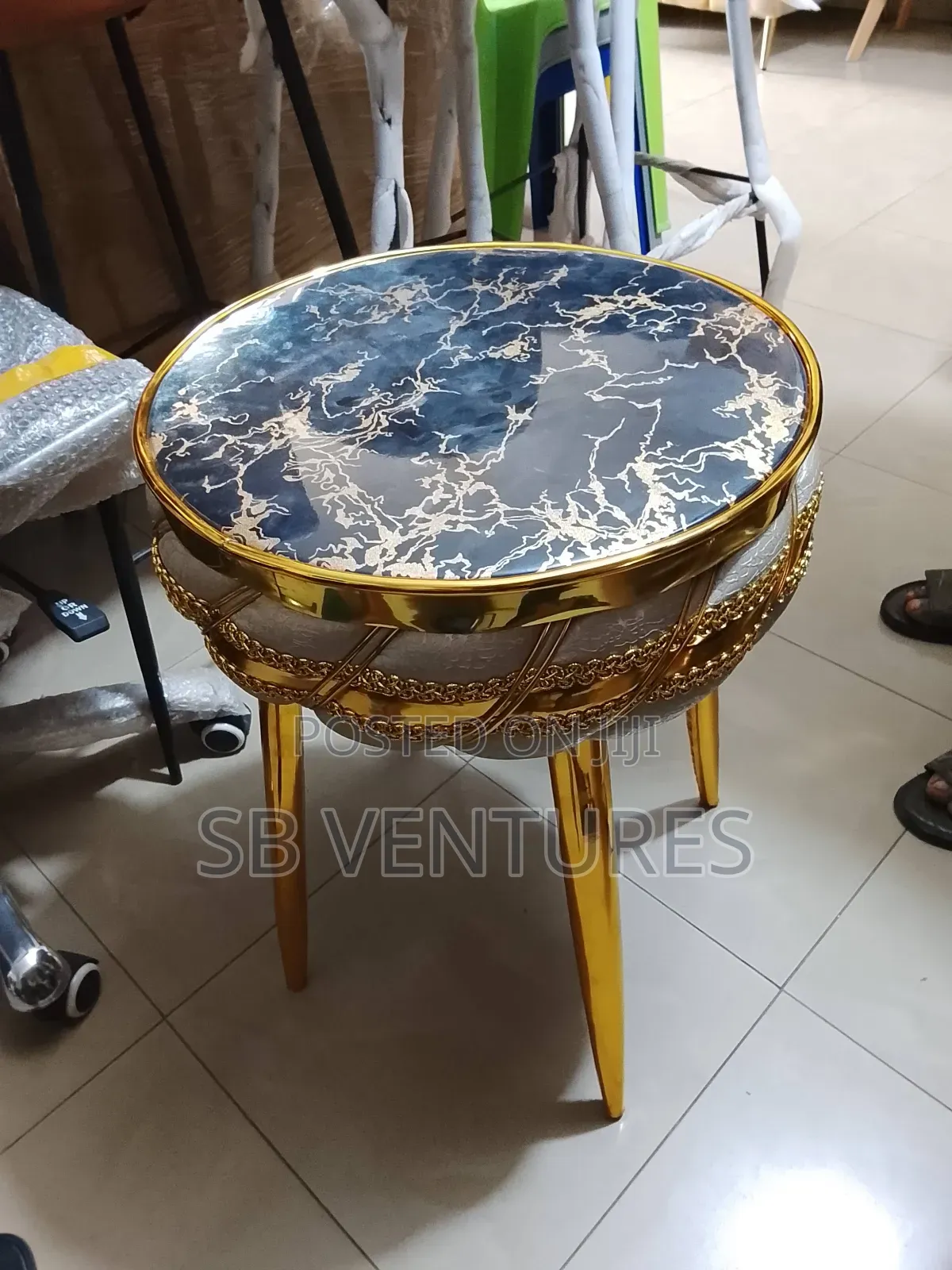Gold Colour Side Stool