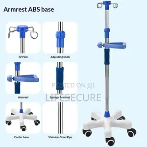 5 Legs Iv Pole With Adjustable Armrest (Abs Base)
