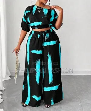 Short Sleeve Crop Top and Trouser