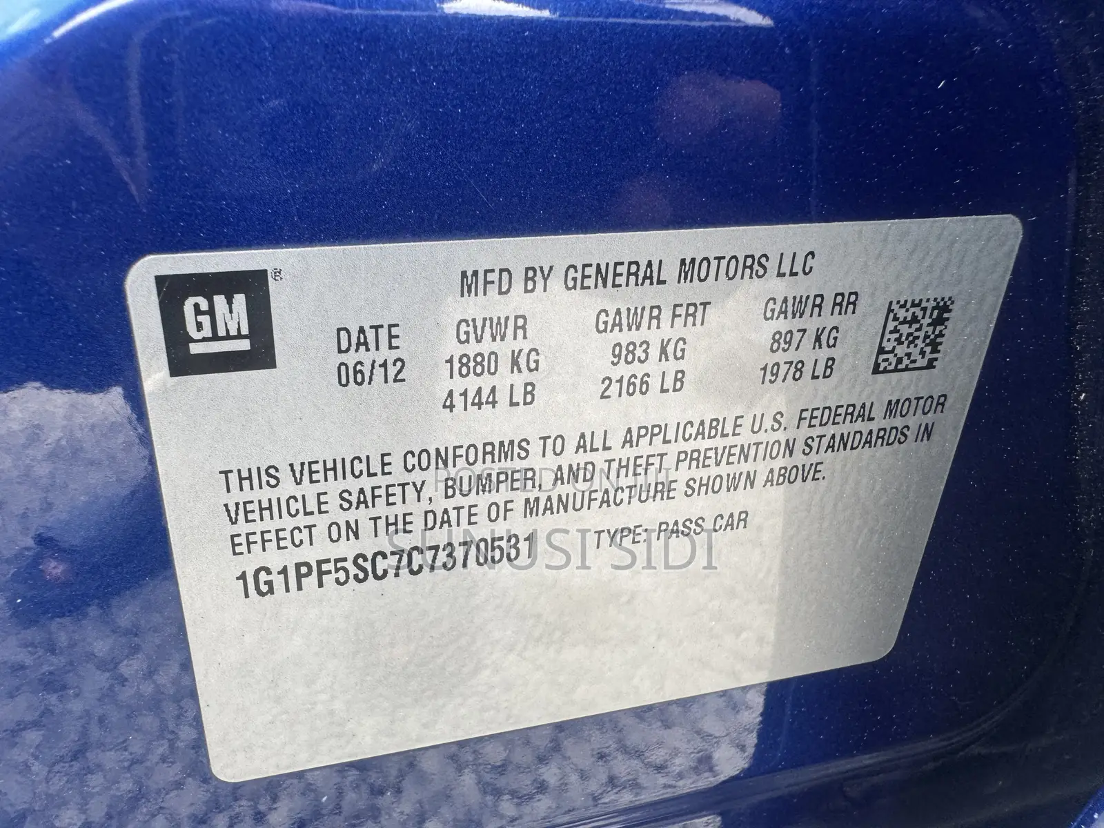 Chevrolet Cruze 2012 Blue
