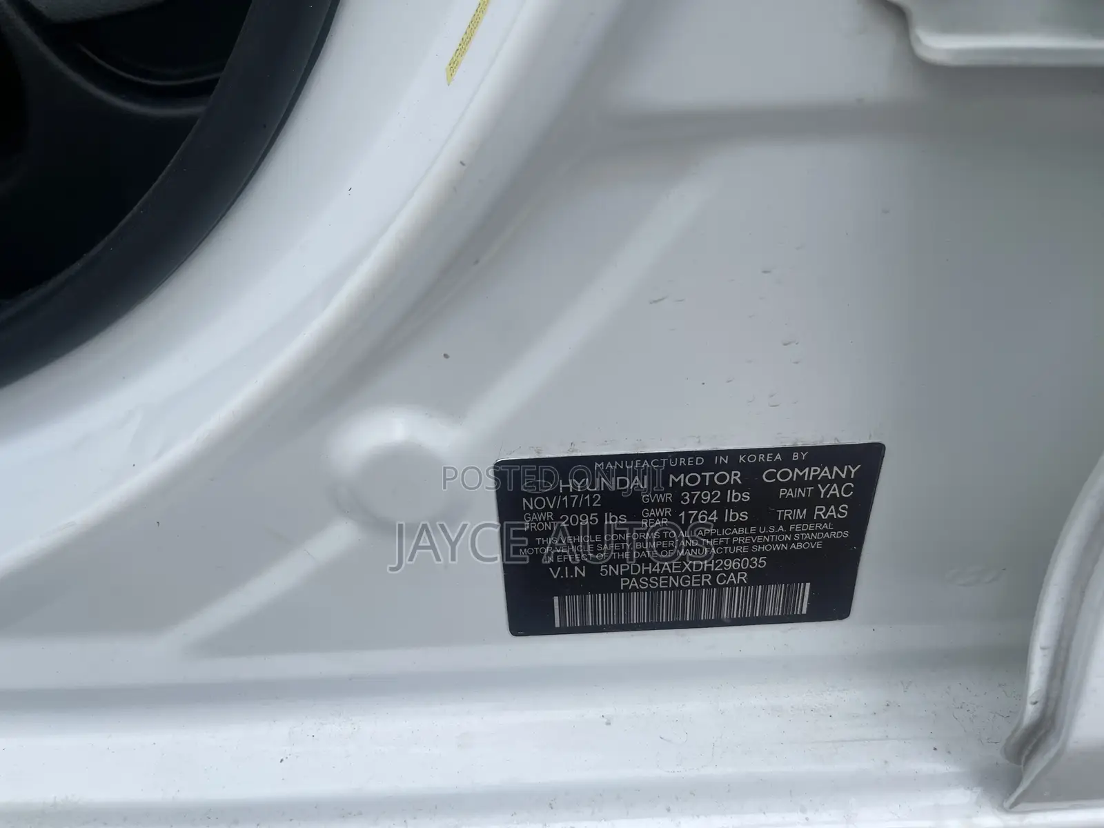 Hyundai Elantra 2013 White