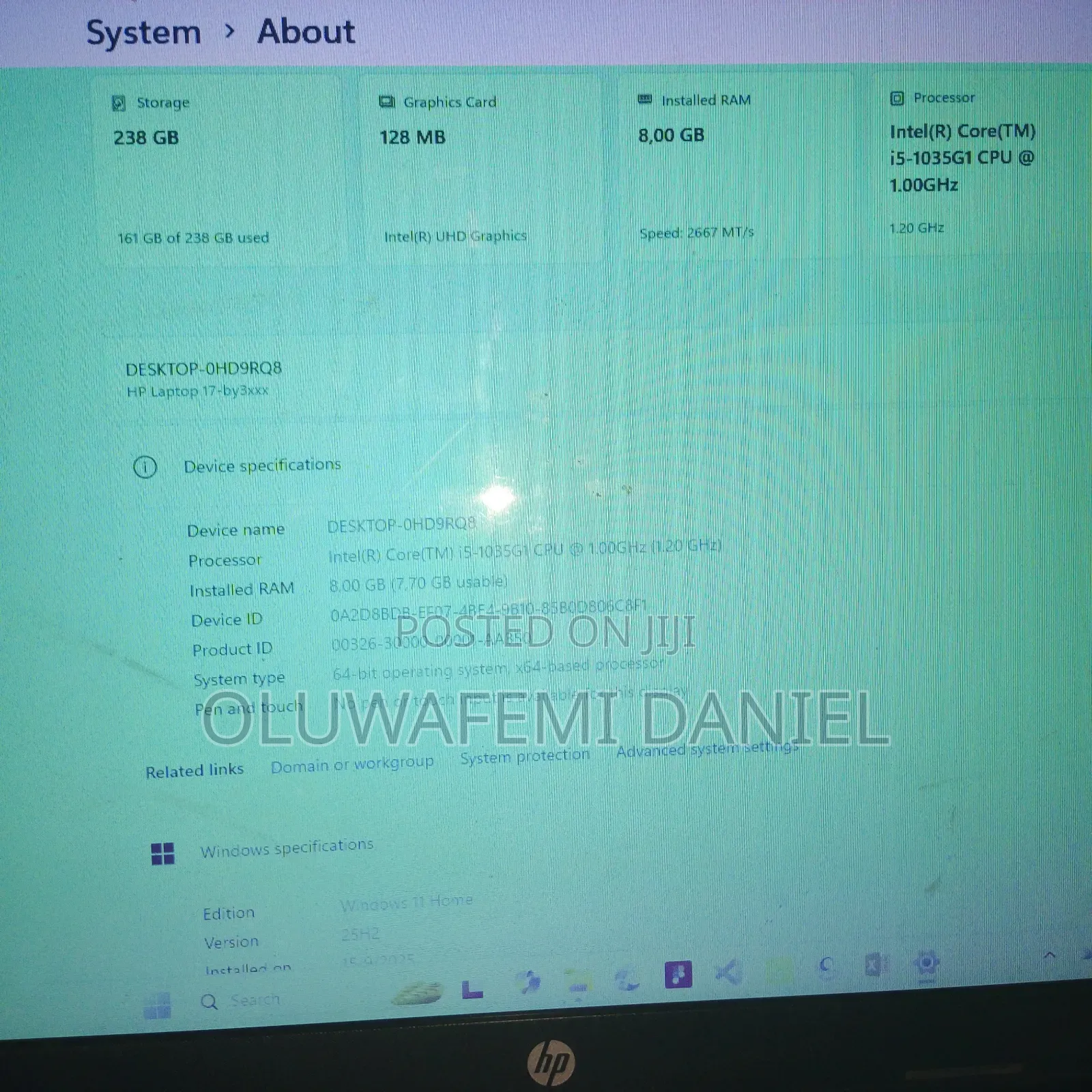 Laptop HP 8GB Intel Core i5 SSD 256GB