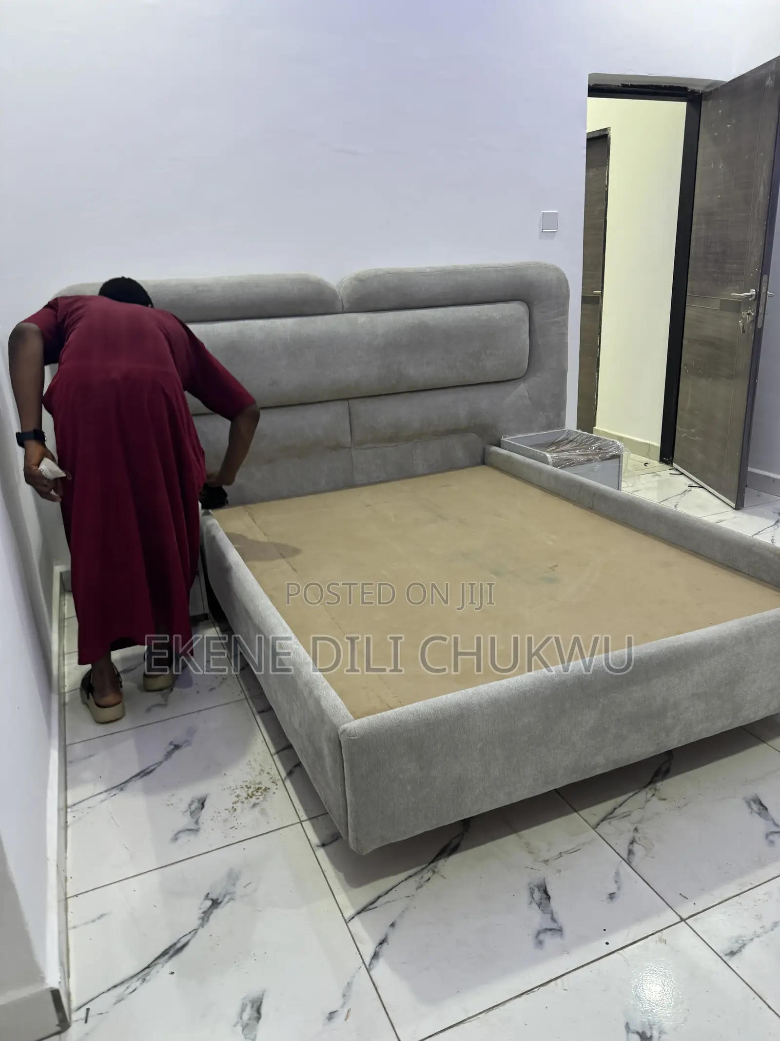 Modern Floating Upholstered Bed Frame With Premium Headboard