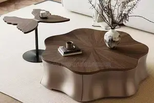 Modern Luxury Acrylic Wood Coffee Center Tables for Living Room