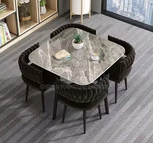 Classic Fabric Dining Table With 4 Chairs