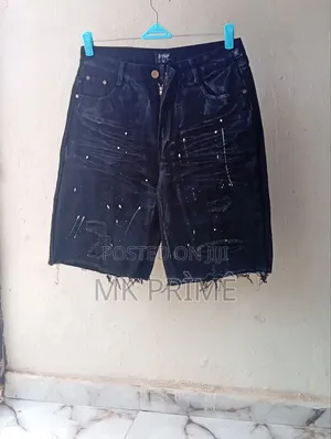 Premium Men's Black Denim Shorts