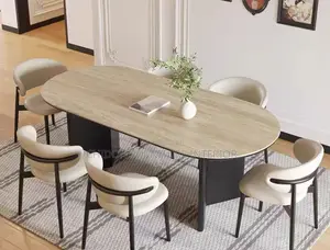 2026 New Retro Solid Wood Rock Slab Dining Table