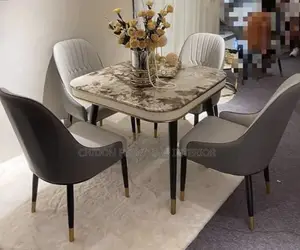 Quality Marble Top Dining Table Set by 4