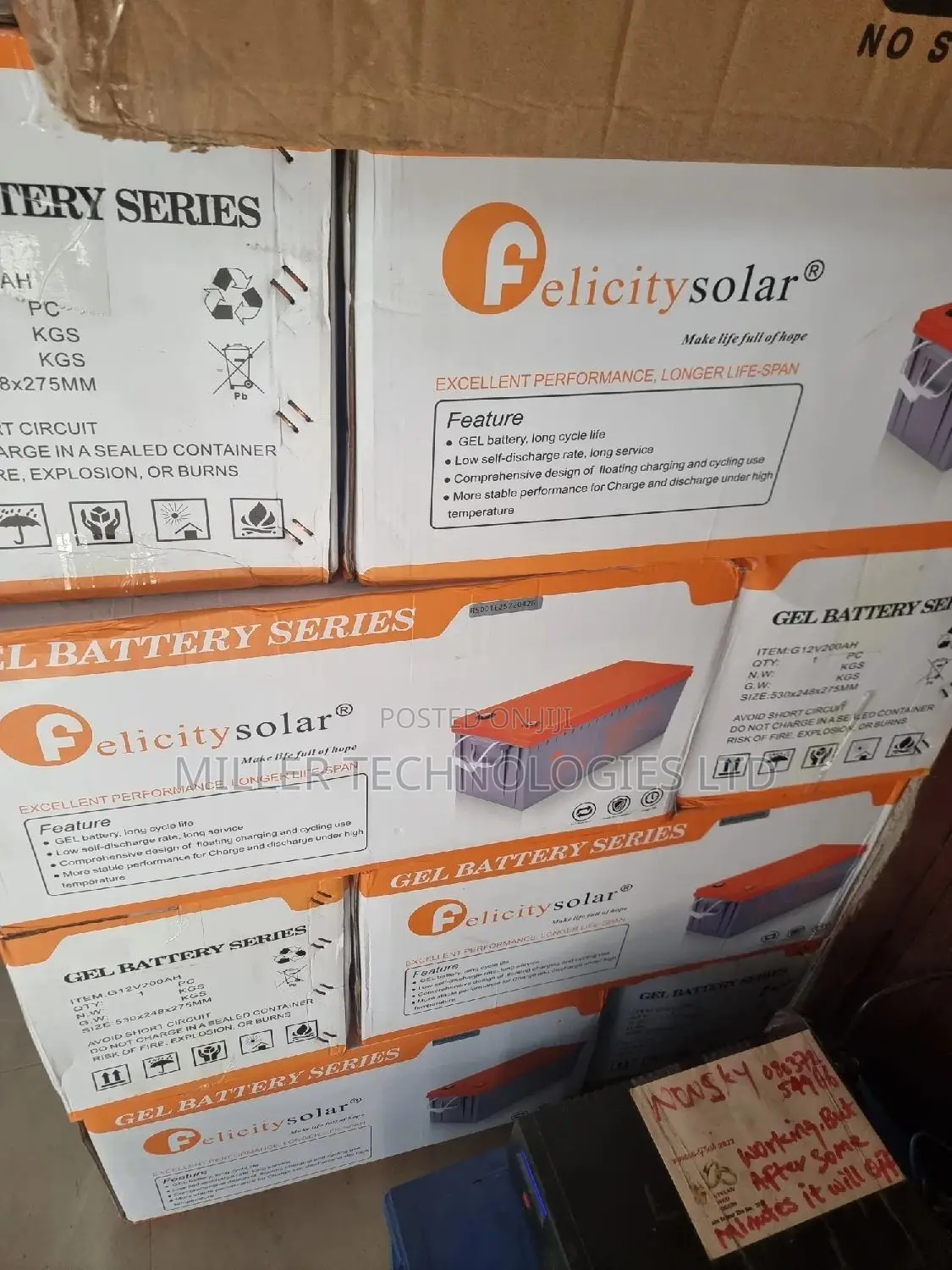 Felicity 200ah Dry Cell Gel Battery