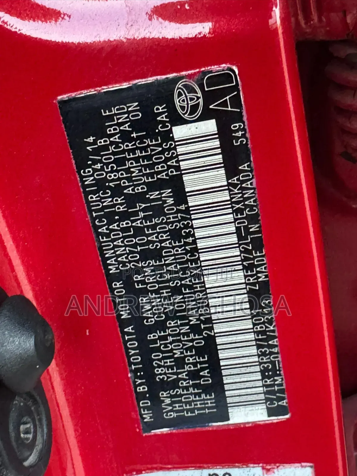 Toyota Corolla 2014 Red