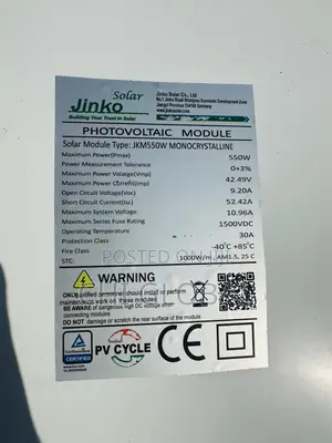 Jinko 550w Solar Panel