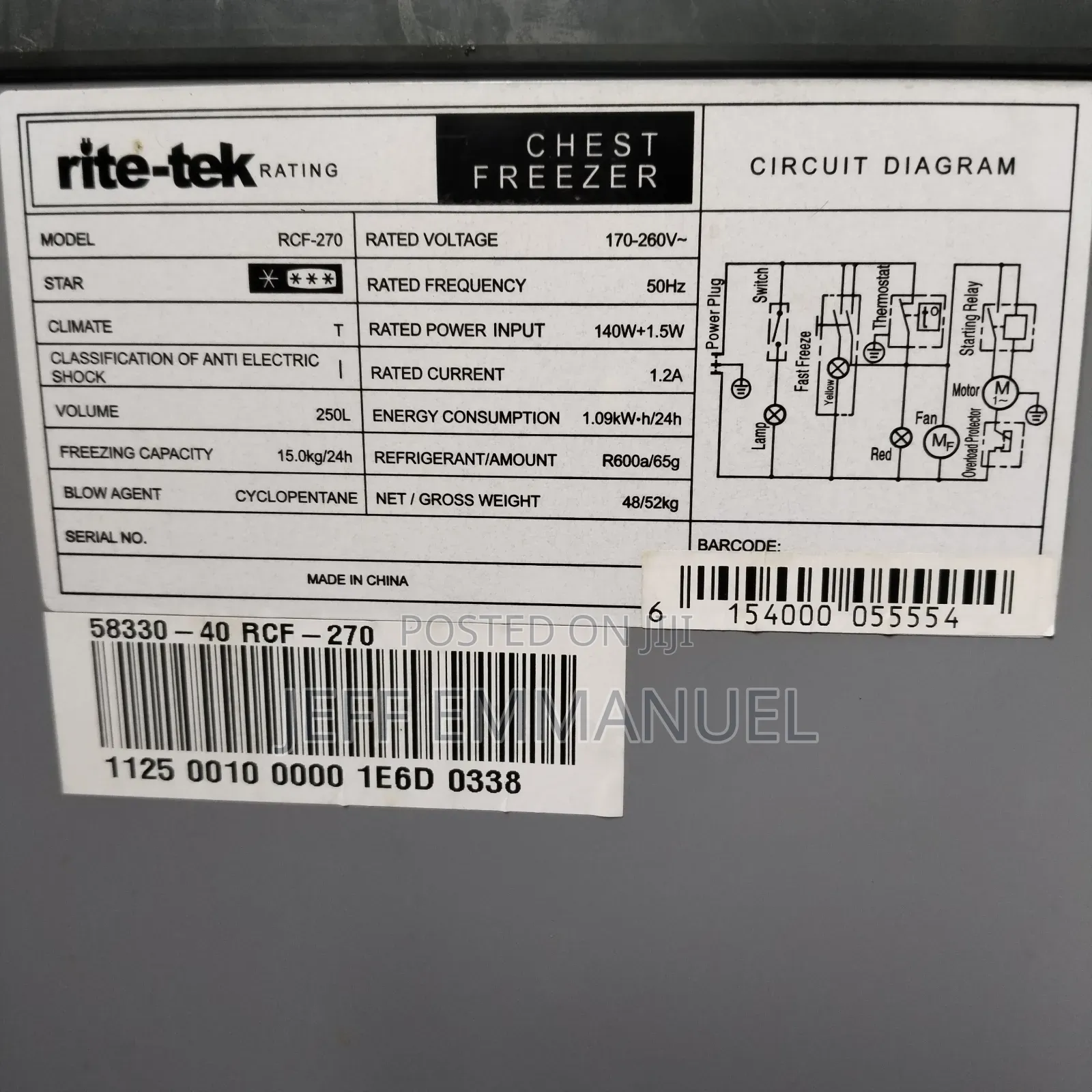 Rite-Tek 5ft Deep Freezer