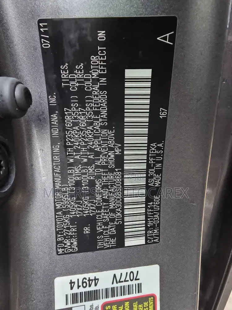 Toyota Sienna LE 8 Passenger 2012 Gray